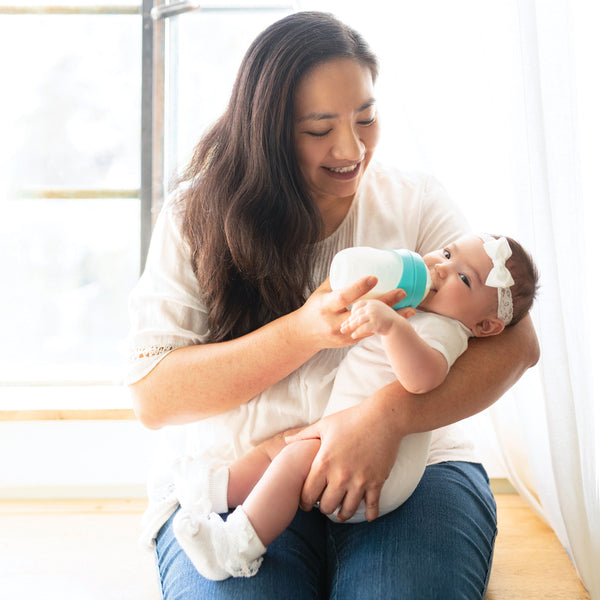 Tiny Twinkle - Silicone Baby Bottle - Mint-Panda Kids and Baby