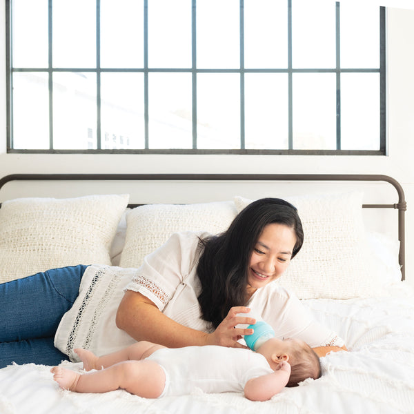 Tiny Twinkle - Silicone Baby Bottle - Mint-Panda Kids and Baby