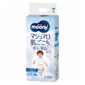 Unicharm Moony - Nappy Pants for 12-22kg - Size XL - 38pcs - For Boy-Panda Kids and Baby