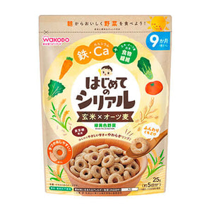 WAKODO - First Cereal Brown Rice x Oats Green And Yellow Vegetables -25g-Panda Kids and Baby
