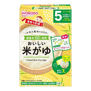 Wakodo - Homemade Support Delicious Rice Porridge for 5 months+ Content 5.0g x 7 bags-Panda Kids and Baby
