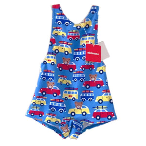 MIKIHOUSE - UV CUT Swimsuit -Blue Vehicle - 80cm-Panda Kids and Baby