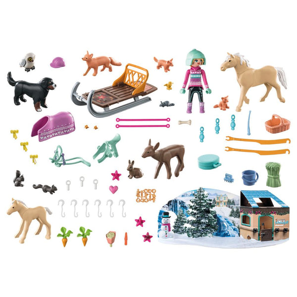 Playmobil  - Advent Calendar - Christmas Sleigh Ride Horses of Waterfall - PMB71345