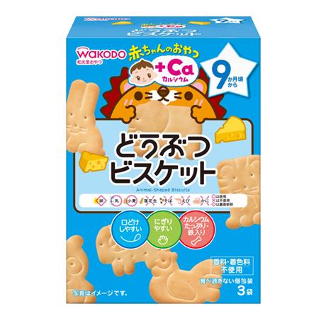 WAKODO Baby's Snack +Ca Calcium Animal-Shaped Biscuits - Suitable for 9m+-Panda Kids and Baby