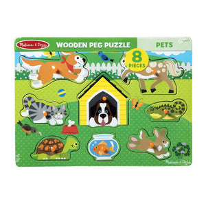 Melissa & Doug - Pets Wooden Peg Puzzle Educational Toys Melissa & Doug 