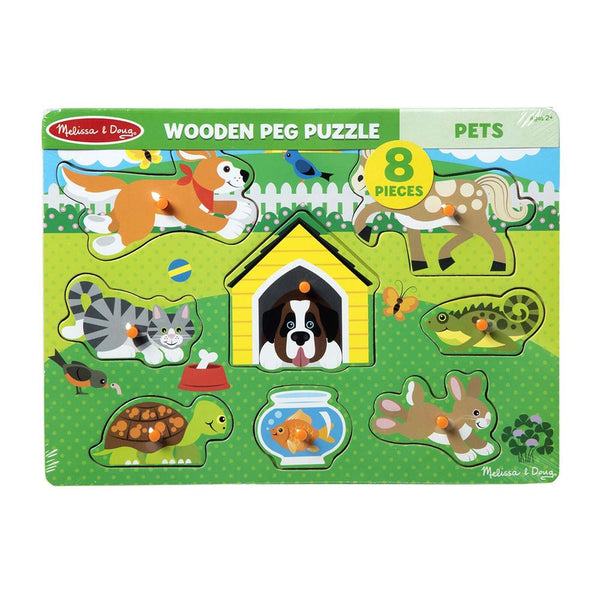 Melissa & Doug - Pets Wooden Peg Puzzle-Panda Kids and Baby