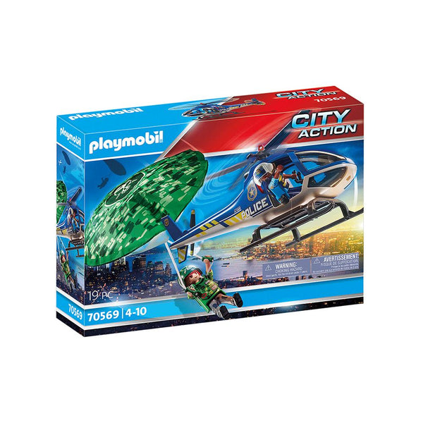 Playmobil - Police Parachute Search - PMB70569-Panda Kids and Baby