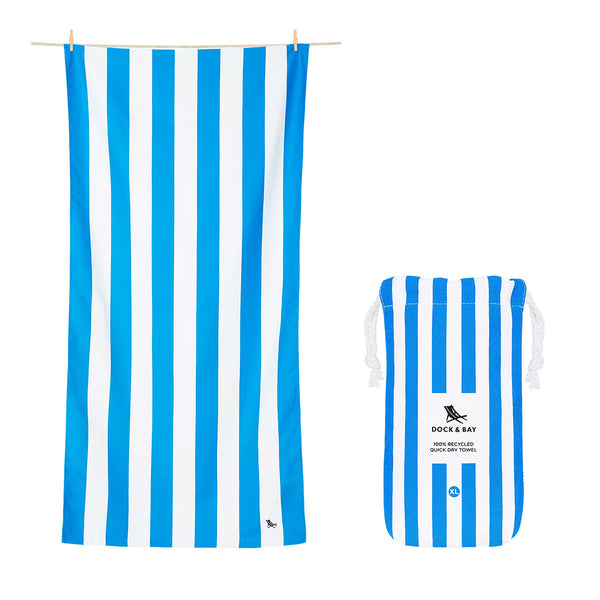 Dock & Bay: Quick Dry Beach Towel Cabana Collection - Bondi Blue