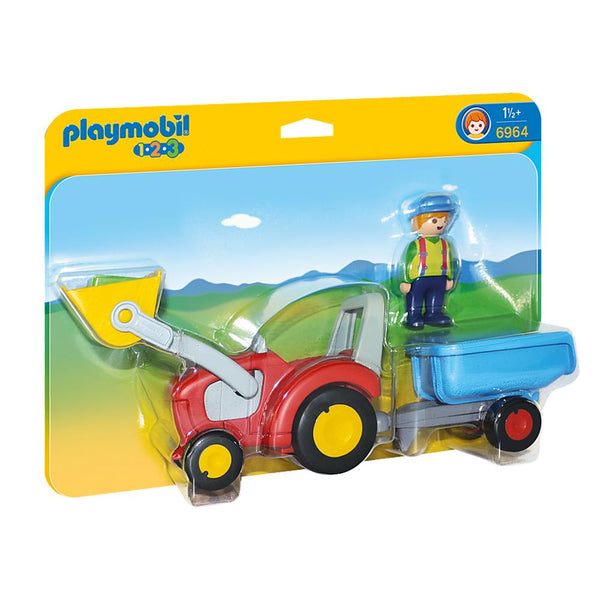 Playmobil - 1.2.3 Tractor with Trailer - PMB6964 Building Toys Playmobil 