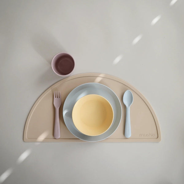Mushie - Dinnerware Plate Round Set - Soft Lilac
