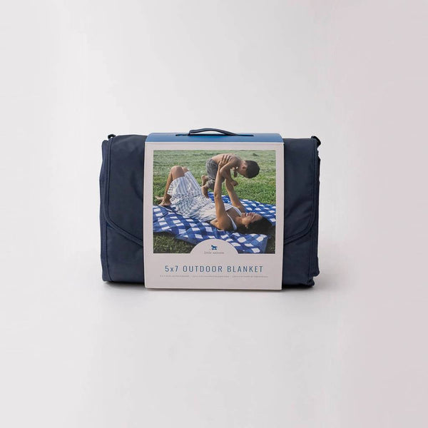 Little Unicorn - Outdoor Blanket - 5 x 7 - Navy Plaid-Panda Kids and Baby