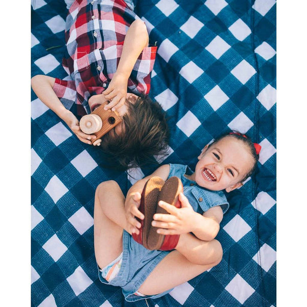 Little Unicorn - Outdoor Blanket - 5 x 7 - Navy Plaid-Panda Kids and Baby