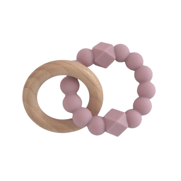 JellyStone Moon Teether - Mauve-Panda Kids and Baby