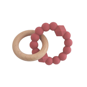 JellyStone Moon Teether - Dusty Pink Baby Toys Jelly Stone 