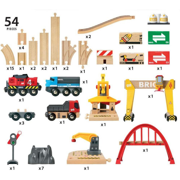 BRIO Set - Cargo Railway Deluxe Set - 54 Pieces Wooden Toys - Trains BRIO 