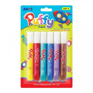 AMOS - Puffy Paint - 6 Pack Blister Kids Art AMOS 