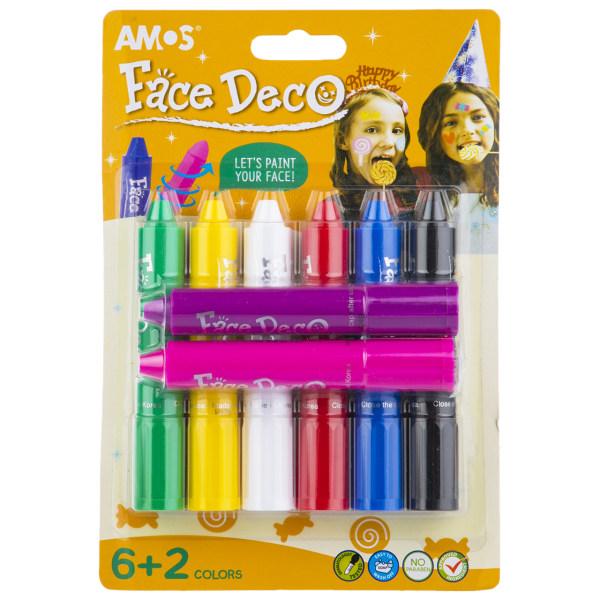 AMOS - Face Deco - 6+2 Pack Kids Art AMOS 