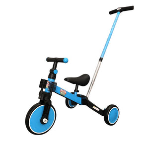 Panda Kids & Baby - 2 in 1 Foldable Balance Bike & Tricycle With Push Bar - Blue-Panda Kids and Baby