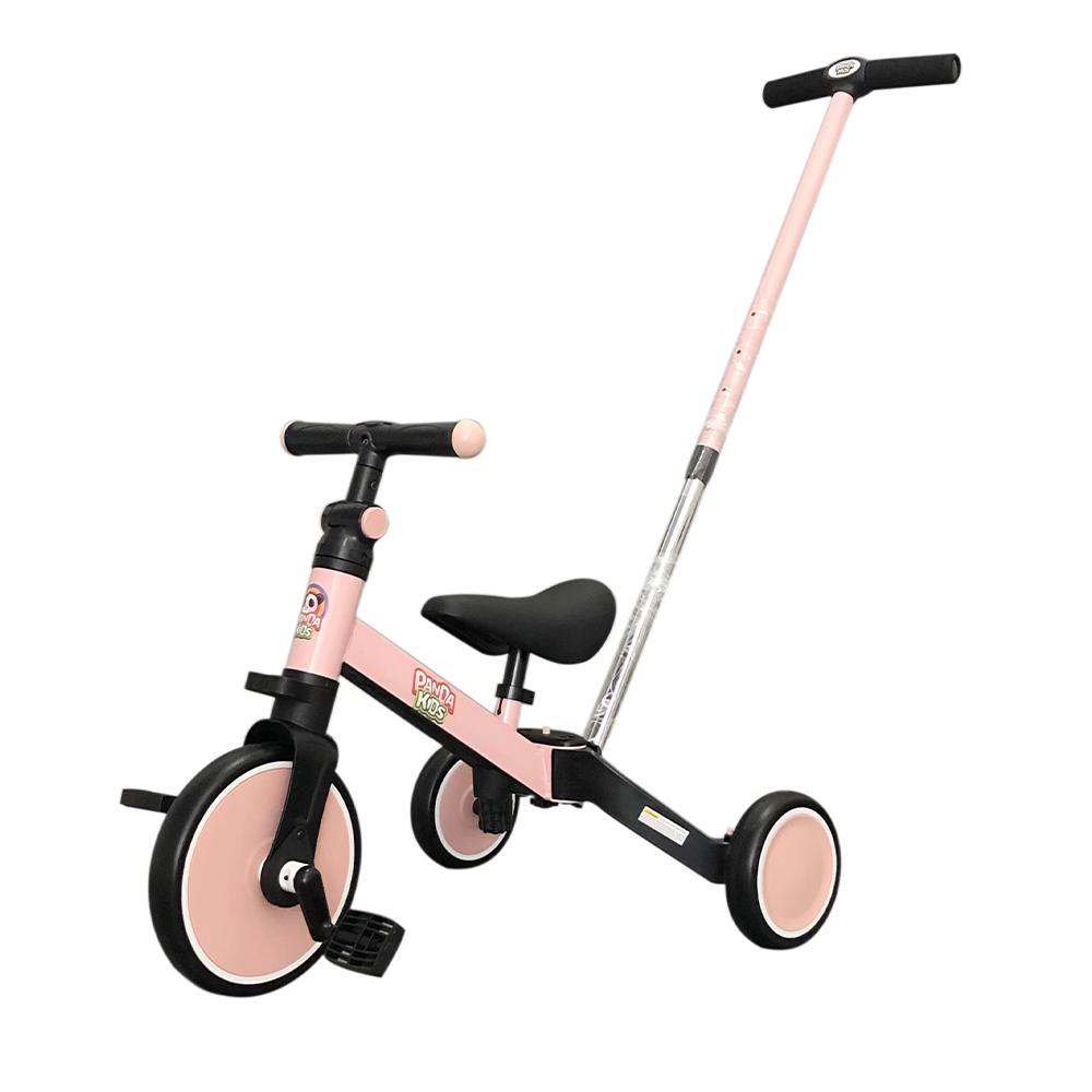 Panda Kids & Baby - 2 in 1 Foldable Balance Bike & Tricycle With Push Bar - Pink-Panda Kids and Baby