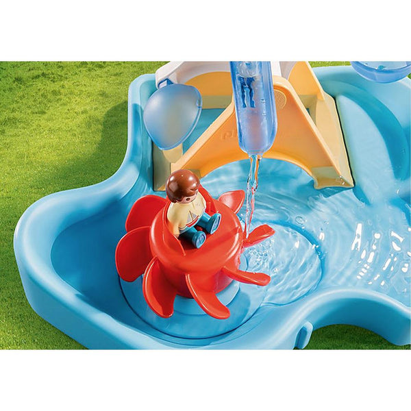 Playmobil - 1.2.3 Water Wheel Carousel-Panda Kids and Baby