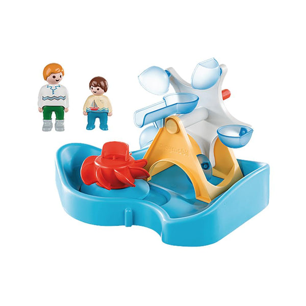 Playmobil - 1.2.3 Water Wheel Carousel-Panda Kids and Baby