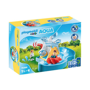 Playmobil - 1.2.3 Water Wheel Carousel-Panda Kids and Baby