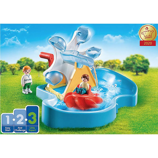 Playmobil - 1.2.3 Water Wheel Carousel-Panda Kids and Baby