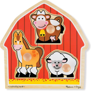 Melissa & Doug- Barn Animals Knob Puzzle - 3pcs Educational Toys Melissa & Doug 