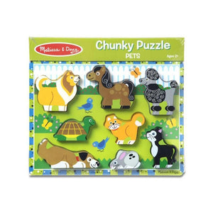 Melissa & Doug - Pets Chunky Puzzle - 8pcs-Panda Kids and Baby