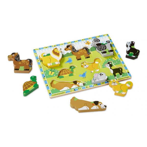 Melissa & Doug - Pets Chunky Puzzle - 8pcs-Panda Kids and Baby
