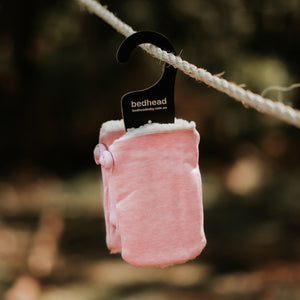 Bedhead Hat - Fleecy Fingerless Mittens - Baby Pink Marle-Panda Kids and Baby