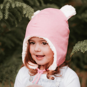 Bedhead Hat - Teddy Fleecy Beanie - Baby Pink Marle-Panda Kids and Baby