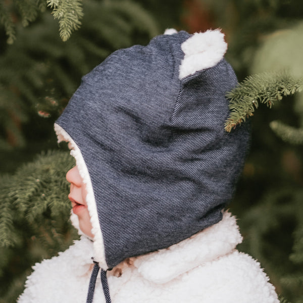 Bedhead Hat - Teddy Fleecy Beanie - Denim-Panda Kids and Baby
