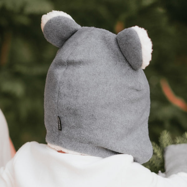 Bedhead Hat - Koala Fleecy Beanie - Grey Marle-Panda Kids and Baby