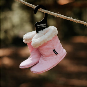 Bedhead Hat - Fleecy Sleepy Booties - Baby Pink Marle-Panda Kids and Baby