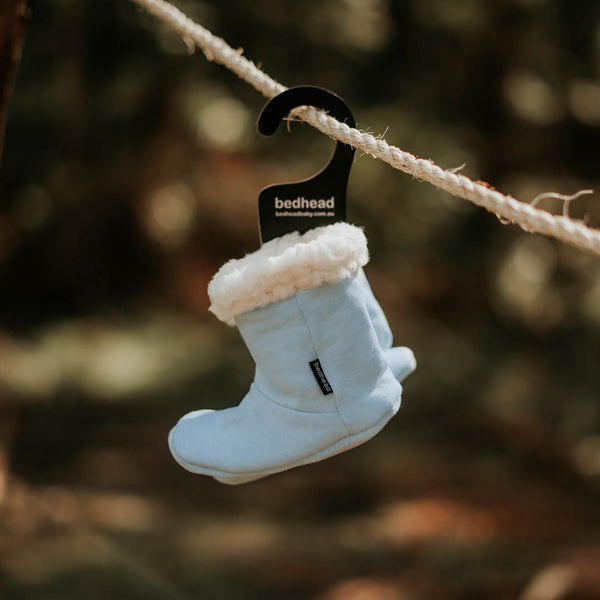 Bedhead Hat - Fleecy Sleepy Booties - Baby Blue Marle-Panda Kids and Baby