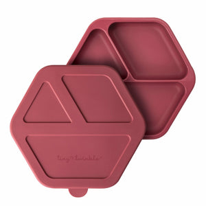Tiny Twinkle - Silicone Plate and Lid Set - Burgundy Silicone Plate Tiny Twinkle 