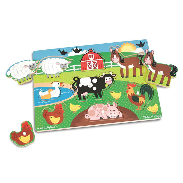 Melissa & Doug – Farm Peg Puzzle-Panda Kids and Baby
