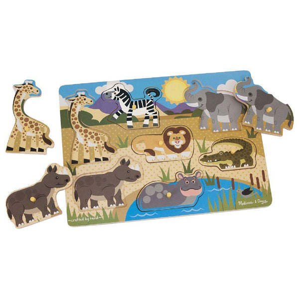 Melissa & Doug – Safari Peg Puzzle-Panda Kids and Baby