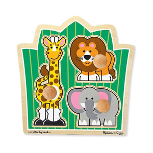 Melissa & Doug - Jungle Friends Knob Puzzle 3pcs Educational Toys Melissa & Doug 