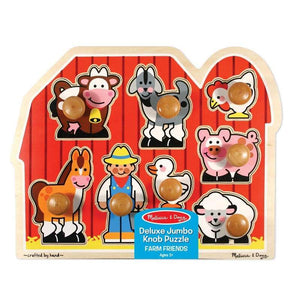 Melissa & Doug - Large Farm Jumbo Knob Puzzle - 8pcs Educational Toys Melissa & Doug 