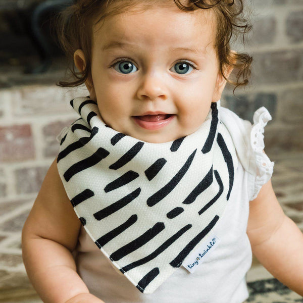Tiny Twinkle - Bandana Bib - Black & White Set of 2-Panda Kids and Baby