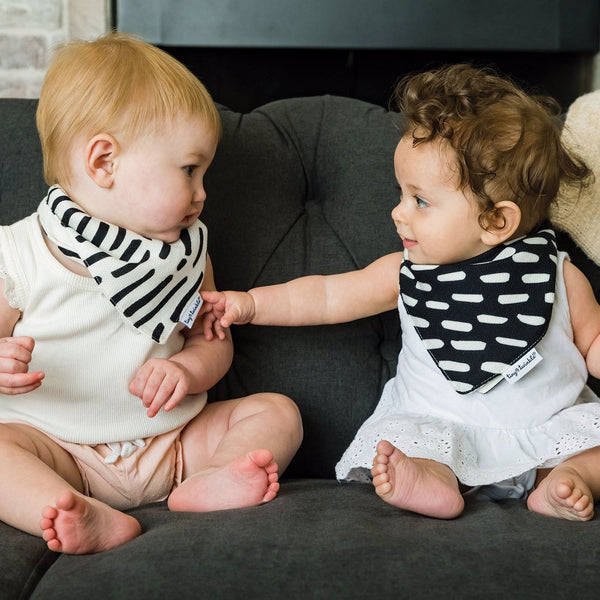 Tiny Twinkle - Bandana Bib - Black & White Set of 2-Panda Kids and Baby