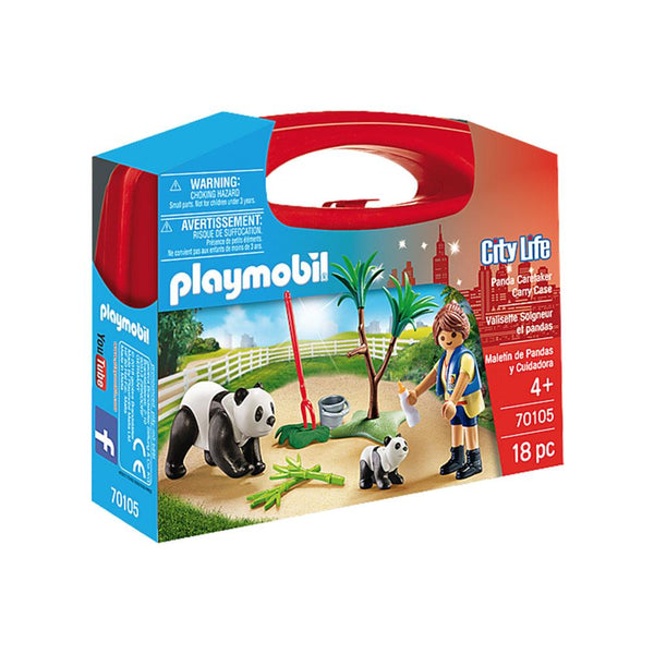 Playmobil - Panda Caretaker Carry Case-Panda Kids and Baby