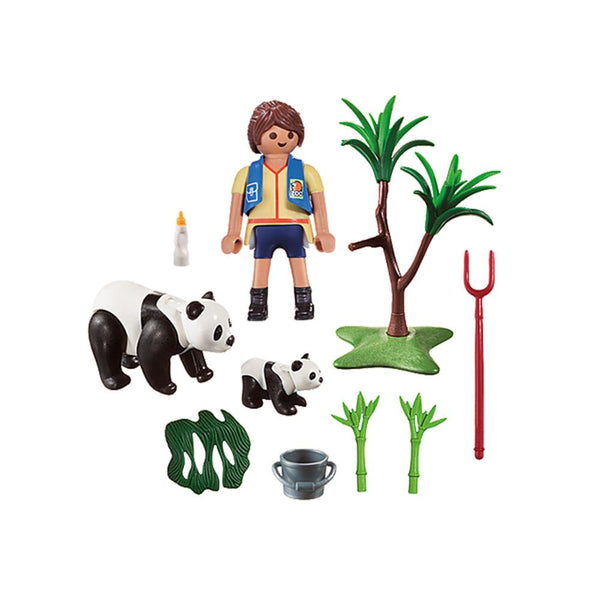 Playmobil - Panda Caretaker Carry Case-Panda Kids and Baby