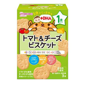 WAKODO Baby Snack +DHA Tomato & Cheese Biscuits - Suitable for 12m+-Panda Kids and Baby
