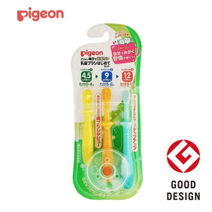 Pigeon - Baby Toothbrush Set - 3pcs - Suitable for 4-12 Months Baby Dental Care Pigeon 