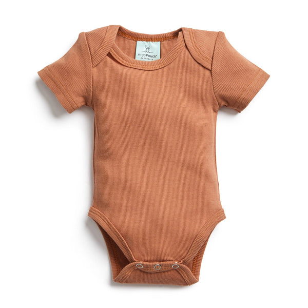 ergoPouch - Bodywear Short Sleeve Bodysuit 0.2 Tog - Chestnut-Panda Kids and Baby