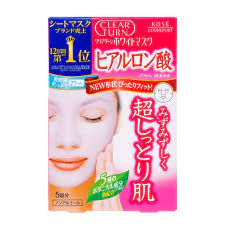 Kose Cosmetic - Clear Turn Facial Mask Hyaluronic Acid - 5 Pcs