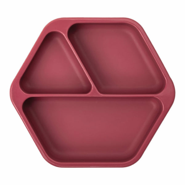 Silicone Suction Plate - Burgundy Dishware Tiny Twinkle 